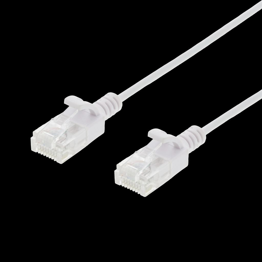 Slim U/UTP Cat6 patchkabel 1m vit – smidigt nätverk för hem och kontor