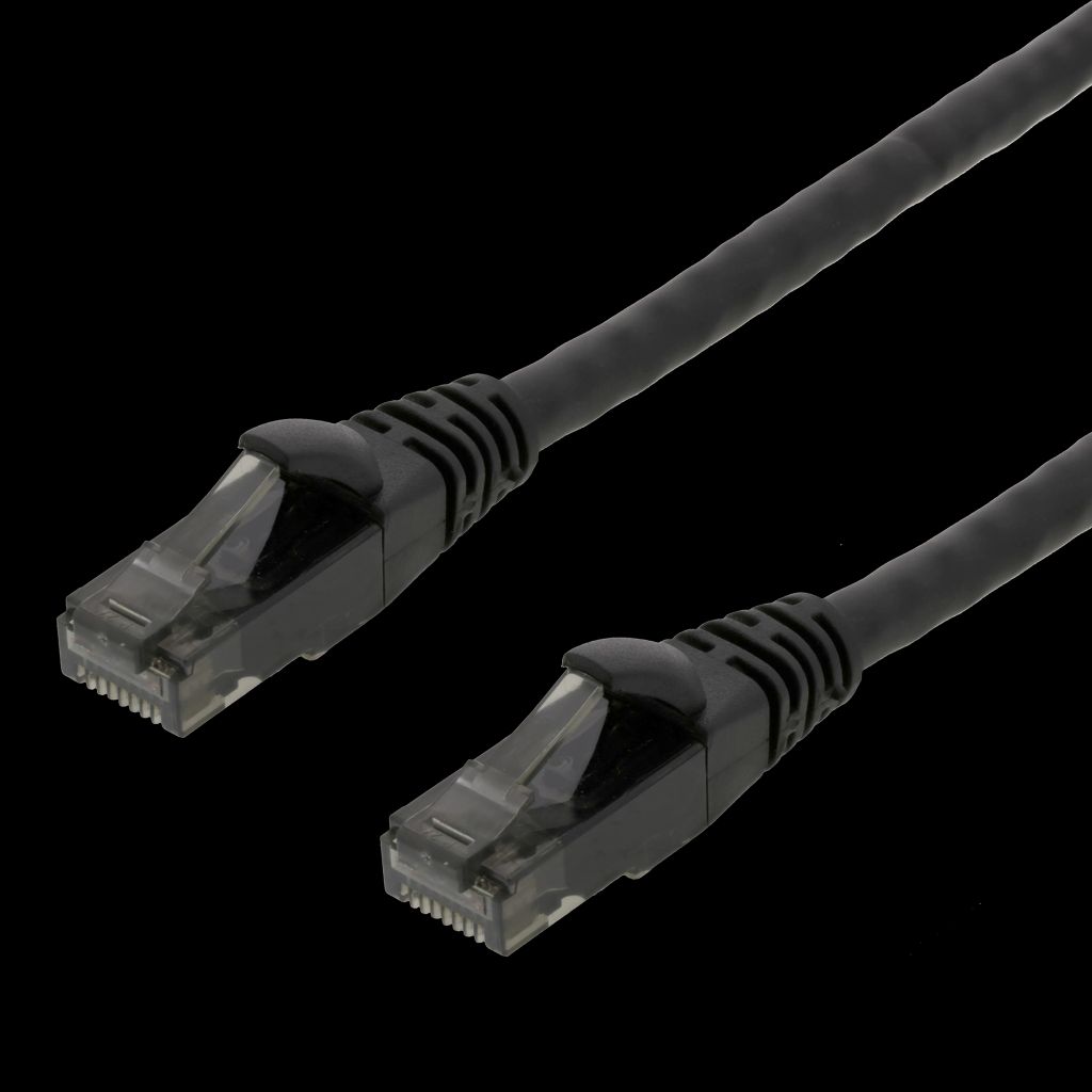 High Flexible U/UTP Cat6 patchkabel 0,5m – svart
