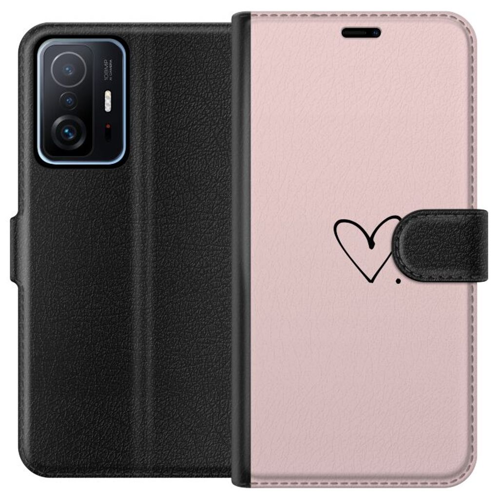 Xiaomi 11T Musta Lompakkokotelo Hjärta.