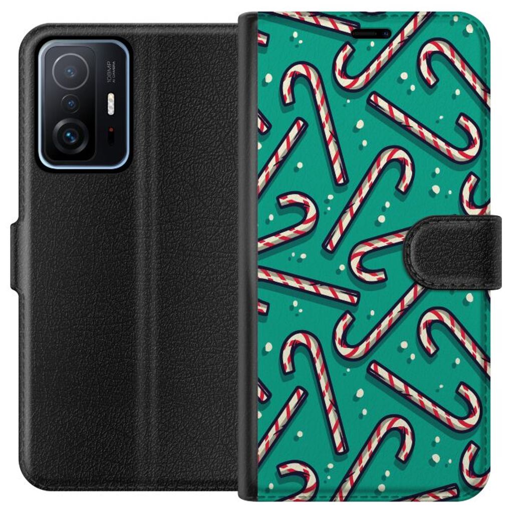 Xiaomi 11T Musta Lompakkokotelo Polkagris Mönster