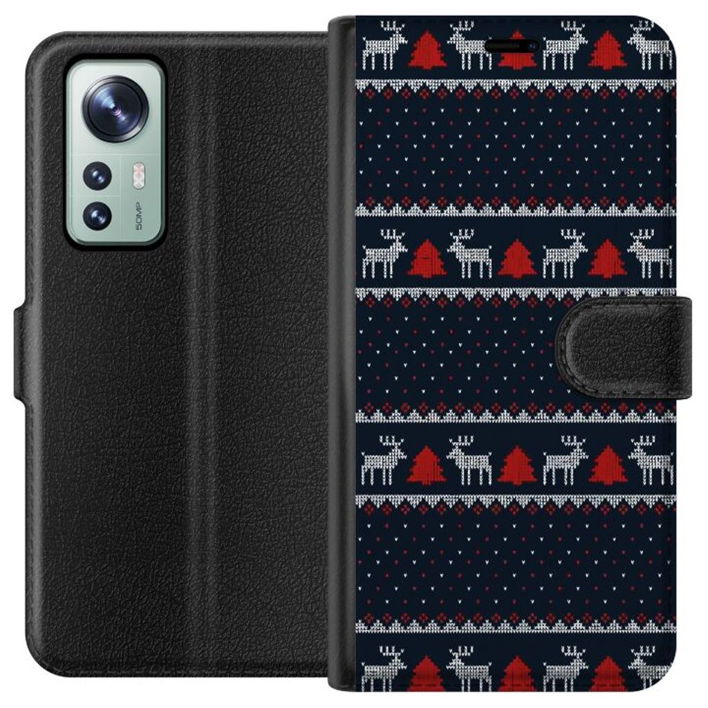 Xiaomi 12 Svart Plånboksfodral Tomtens Team