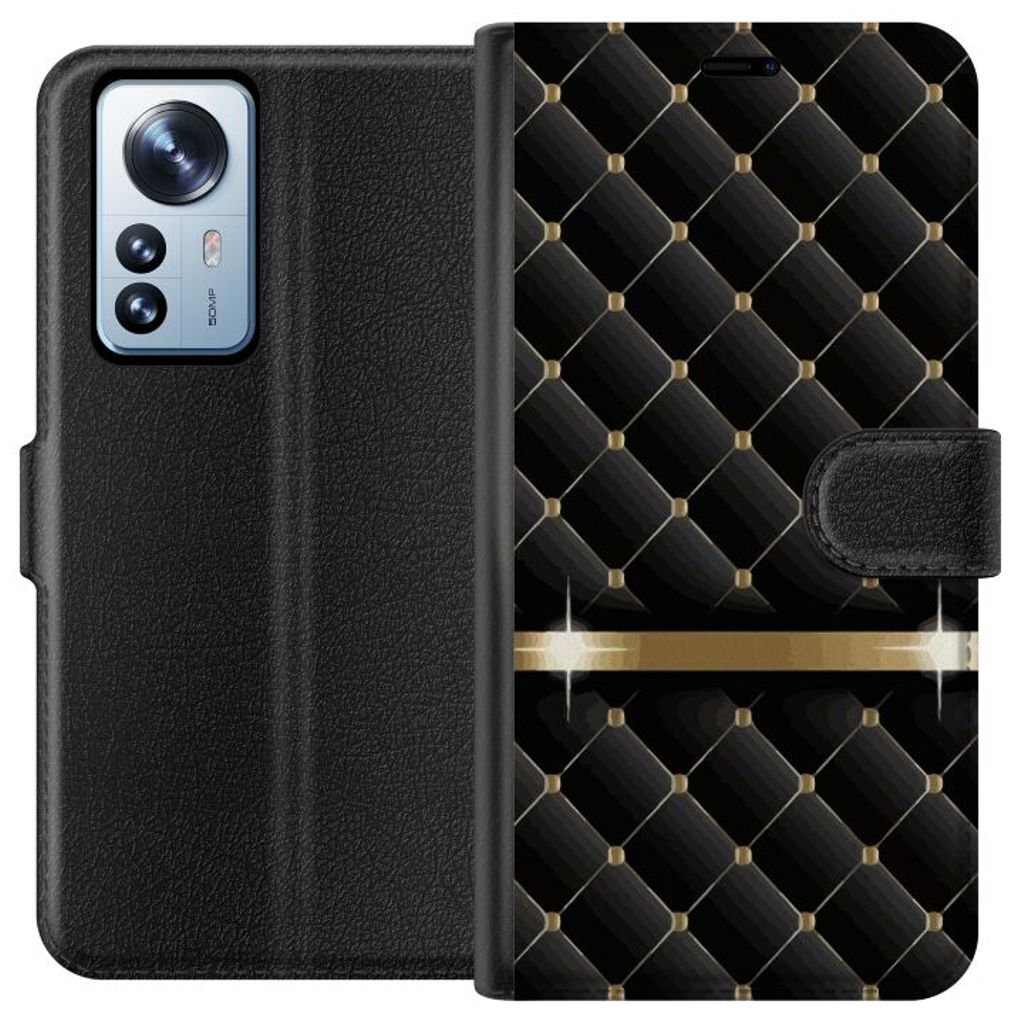 Xiaomi 12 Pro Sort Tegnebogsetui Lyxigt