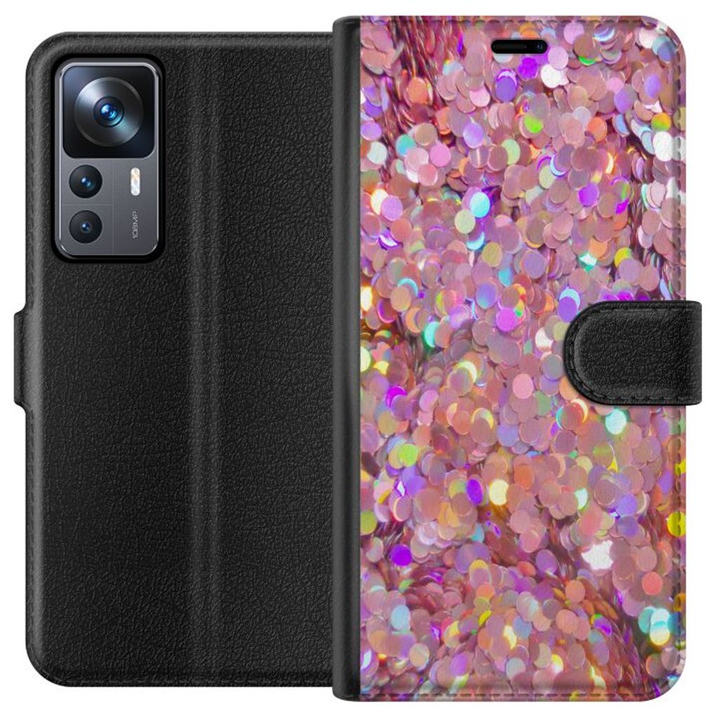 Xiaomi 12T Svart Plånboksfodral Glitter