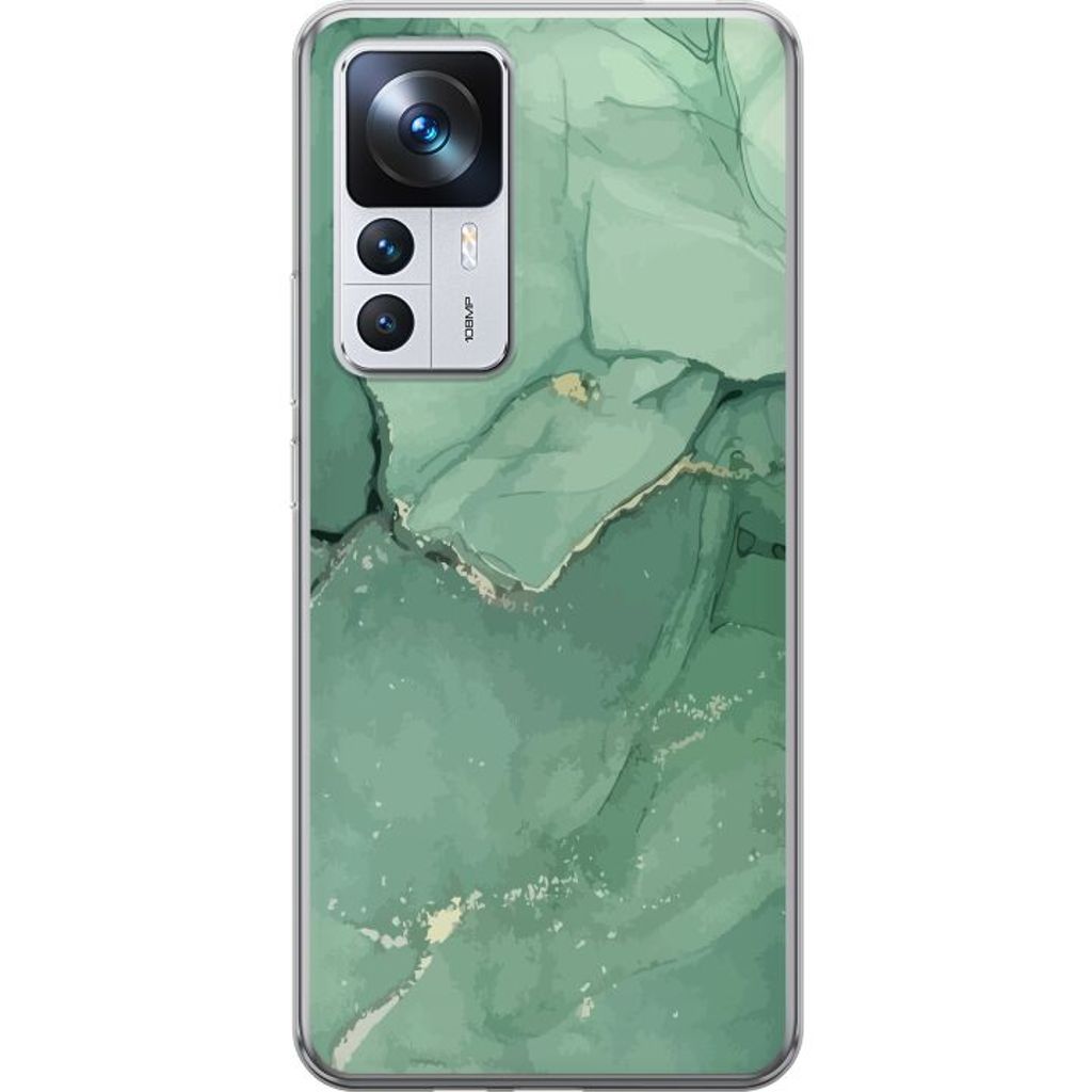 Xiaomi 12T Transparent Mobilskal Grön Marmor