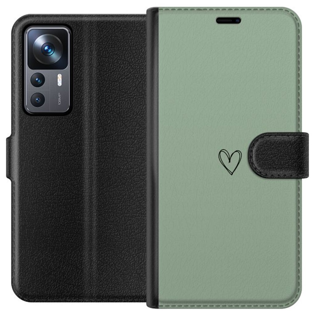 Xiaomi 12T Pro Svart Plånboksfodral Hjärta