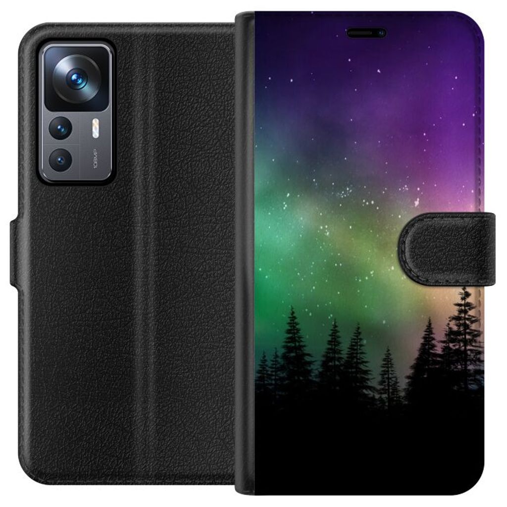 Xiaomi 12T Pro Svart Plånboksfodral Norrsken