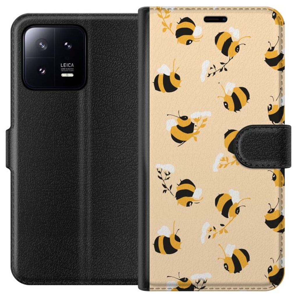 Xiaomi 13 Svart Plånboksfodral Humlor