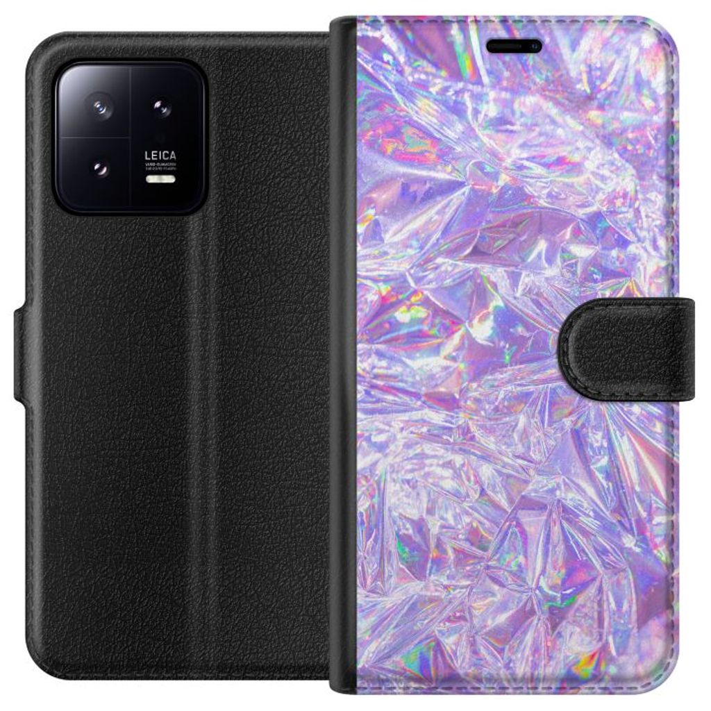 Xiaomi 13 Svart Plånboksfodral Glitter