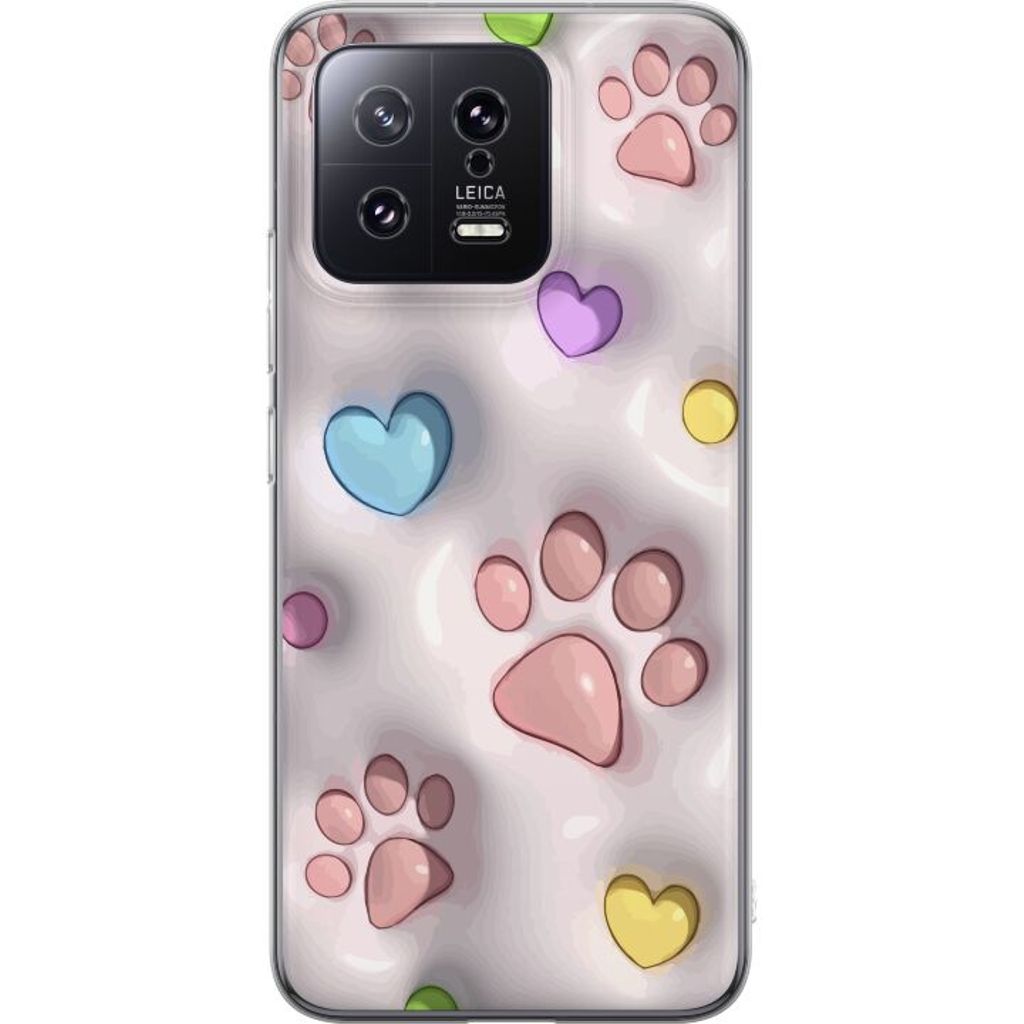 Xiaomi 13 Transparent Mobilskal Fluffiga Tassar