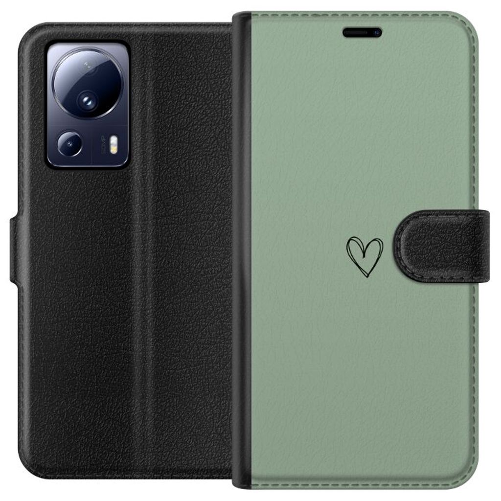Xiaomi 13 Lite Sort Lommebokdeksel Hjärta