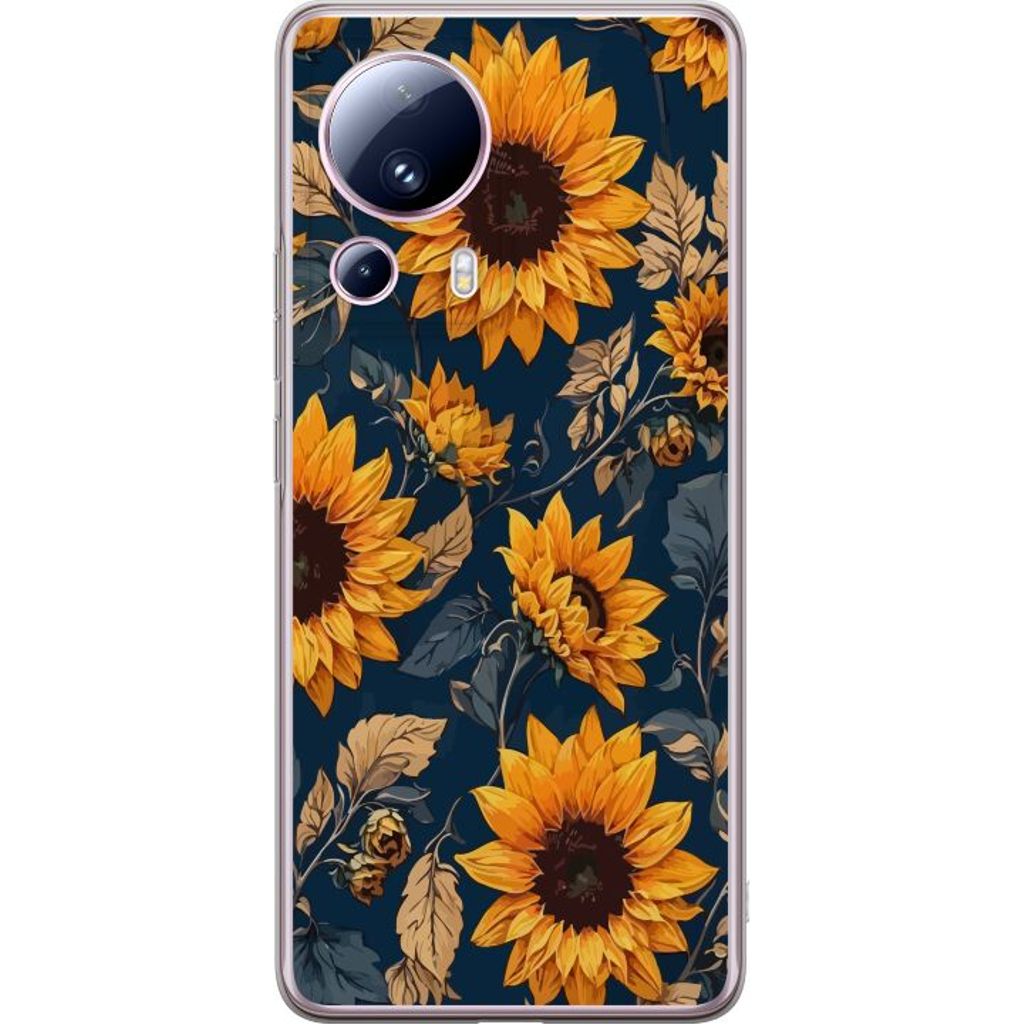 Xiaomi 13 Lite Transparent Mobilskal Solrosor