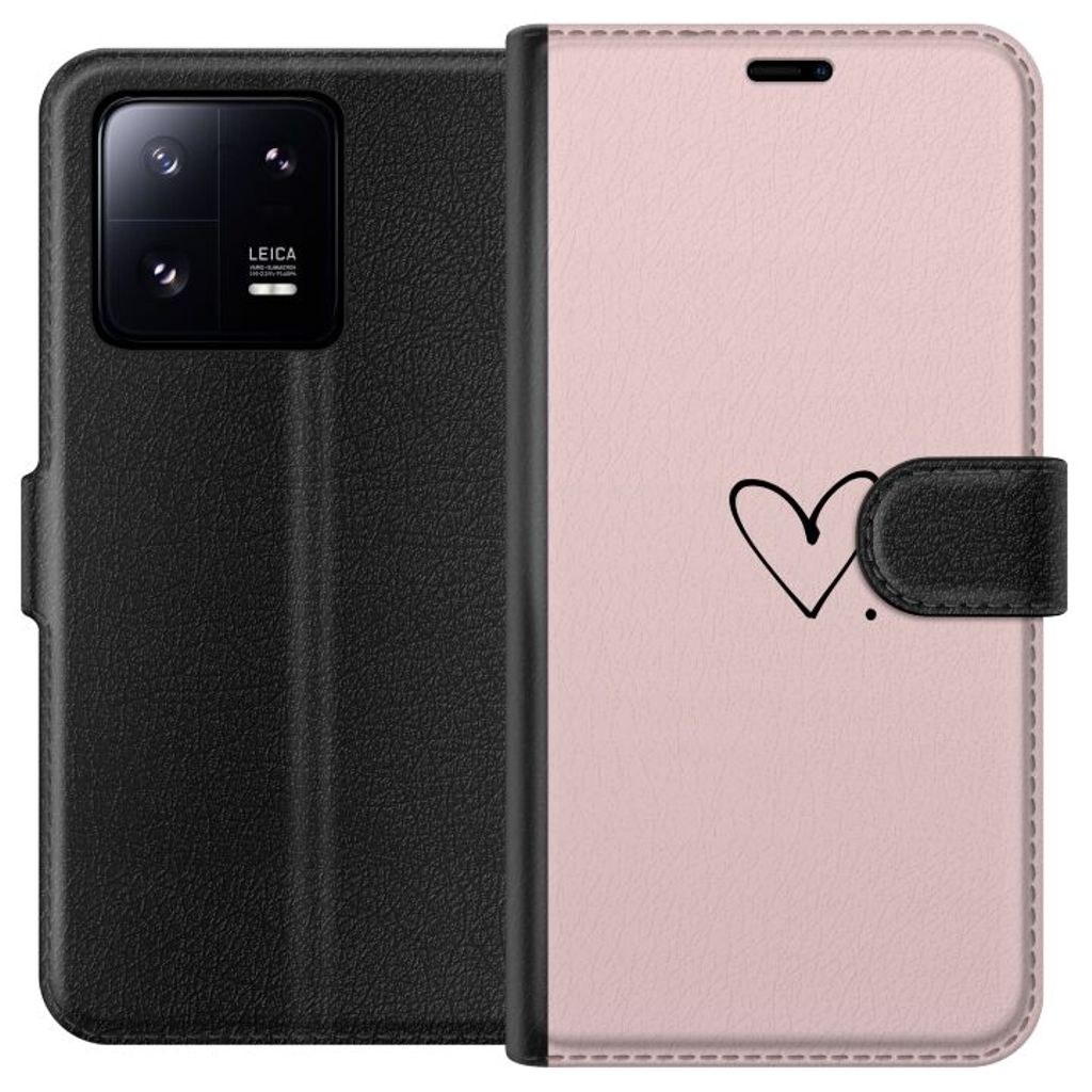 Xiaomi 13 Pro Svart Plånboksfodral Hjärta.