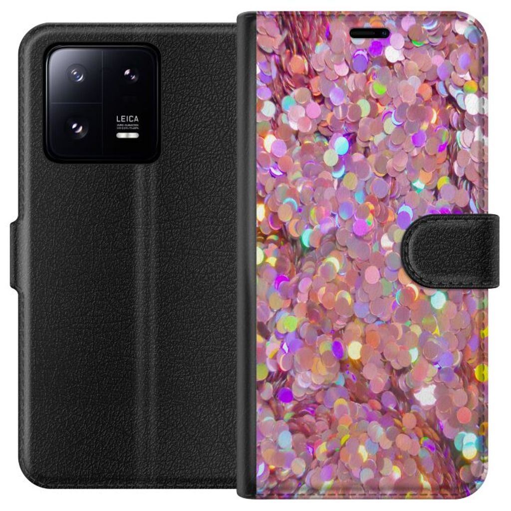 Xiaomi 13 Pro Svart Plånboksfodral Glitter