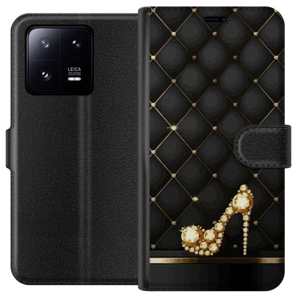 Xiaomi 13 Pro Svart Plånboksfodral Lyxig Sko