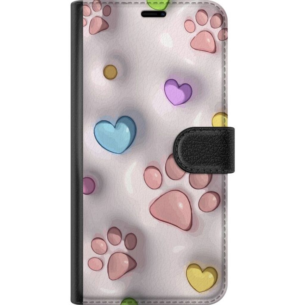 Xiaomi 13T Pro Musta Lompakkokotelo Fluffiga Tassar