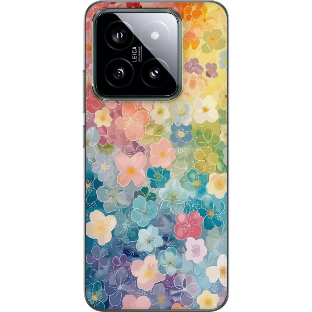 Xiaomi 14 Transparent Mobilskal Miniatyrblommor