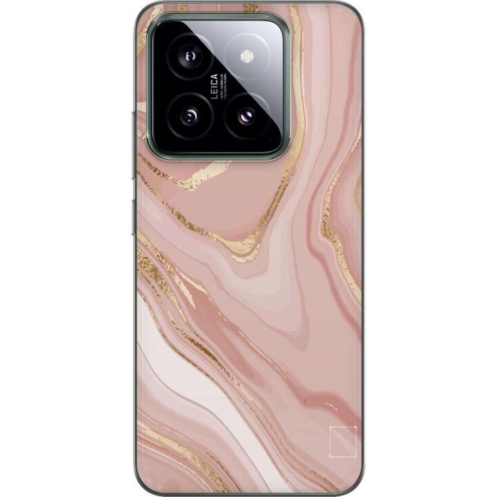 Xiaomi 14 Transparent Mobilskal Ljusrosa marmor