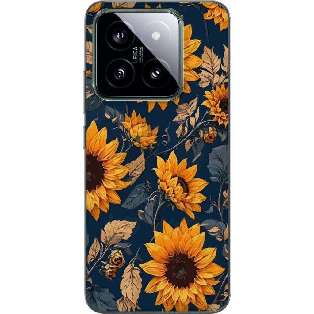 Xiaomi 14 Gennemsigtigt Telefoncover Solrosor