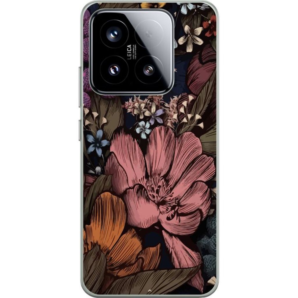 Xiaomi 15 Gennemsigtigt Telefoncover Tecknade blommor