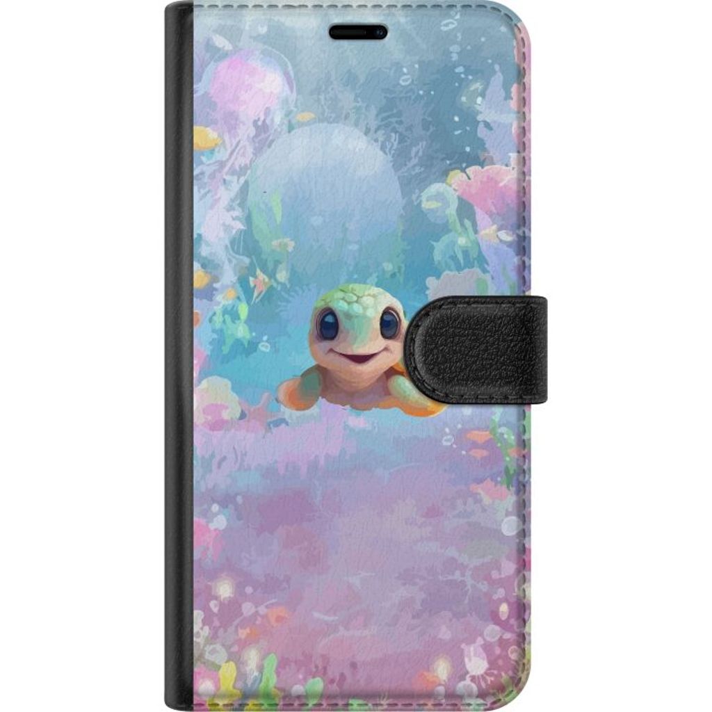 Xiaomi 15 Pro Svart Plånboksfodral Glad Sköldpadda