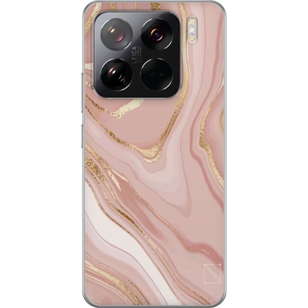 Xiaomi 15 Pro Transparent Mobilskal Ljusrosa marmor