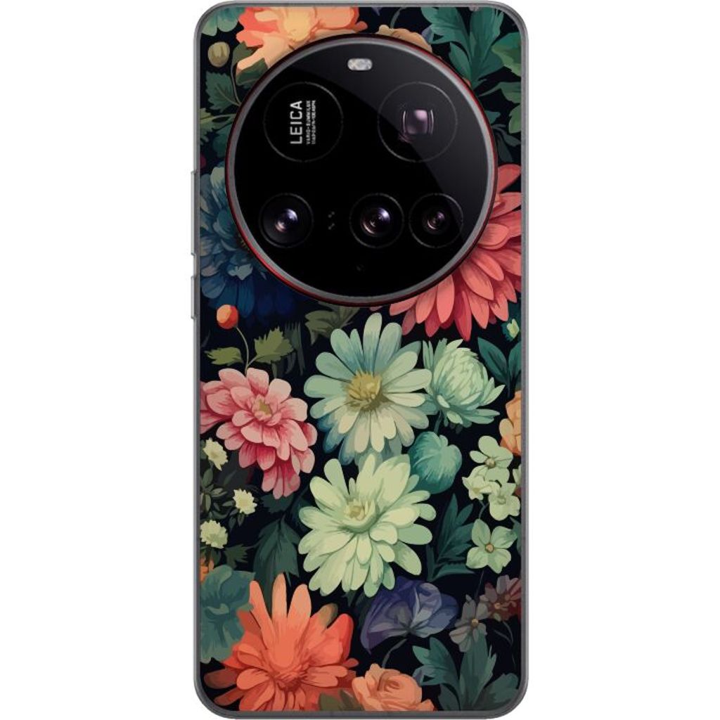 Xiaomi 15 Ultra Läpinäkyvä Puhelinkotelo Färglada blommor