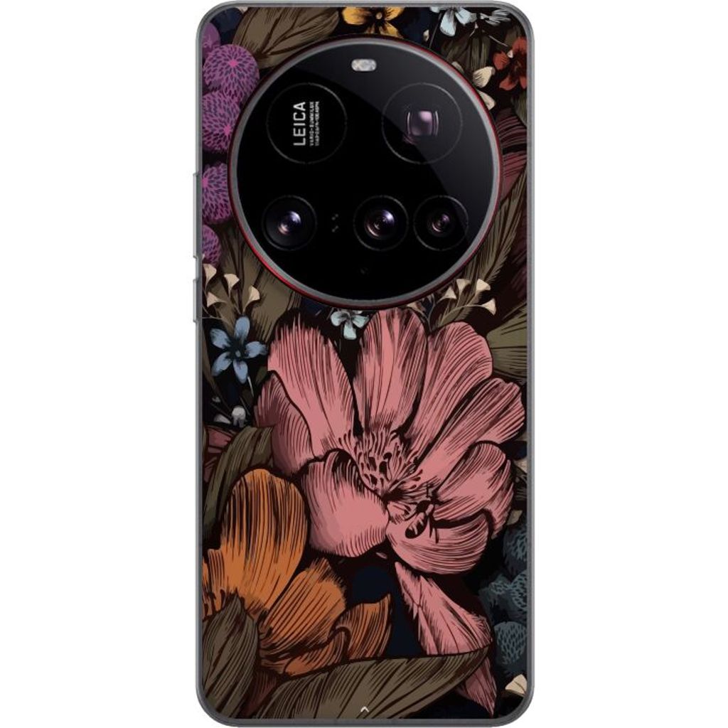 Xiaomi 15 Ultra Transparent Mobilskal Tecknade blommor