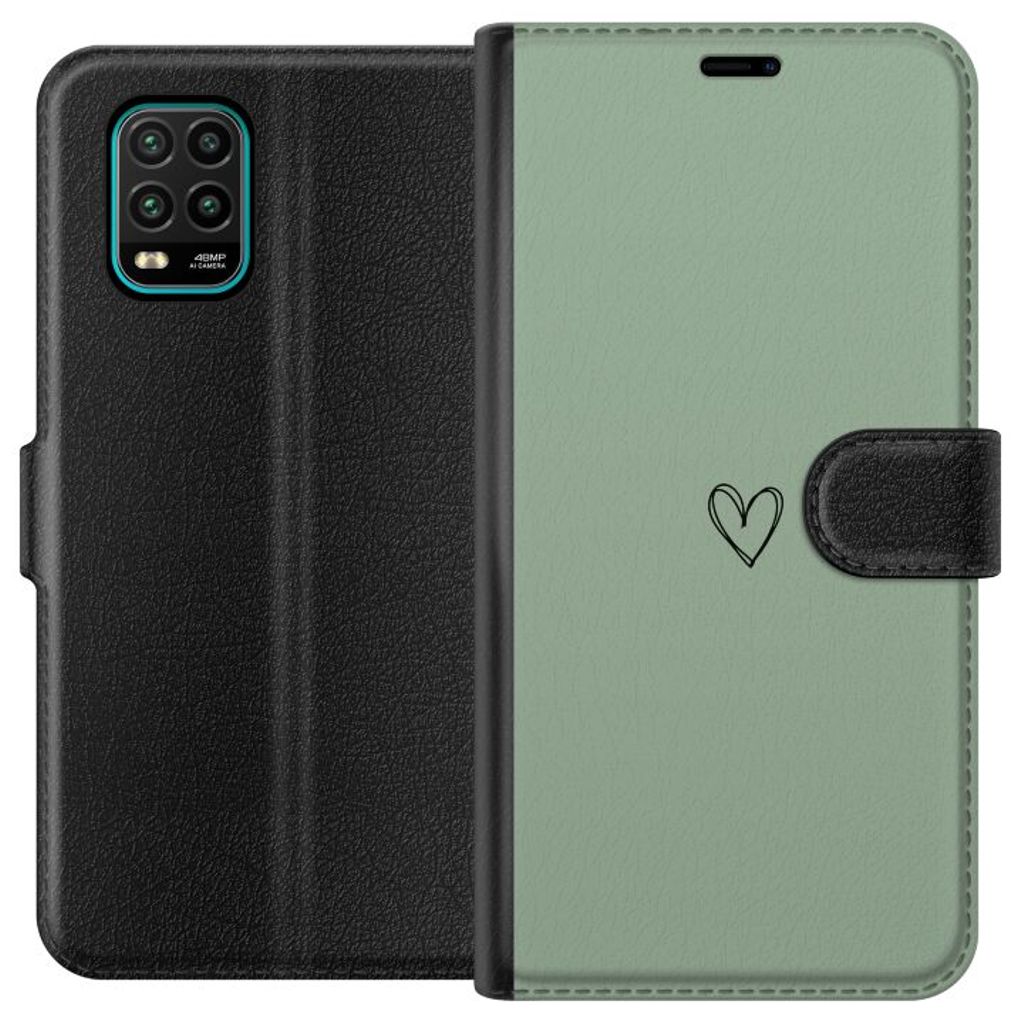 Xiaomi Mi 10 Lite 5G Svart Plånboksfodral Hjärta