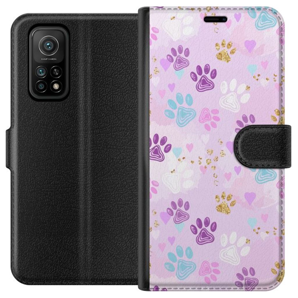 Xiaomi Mi 10T 5G Sort Tegnebogsetui Kattavtryck