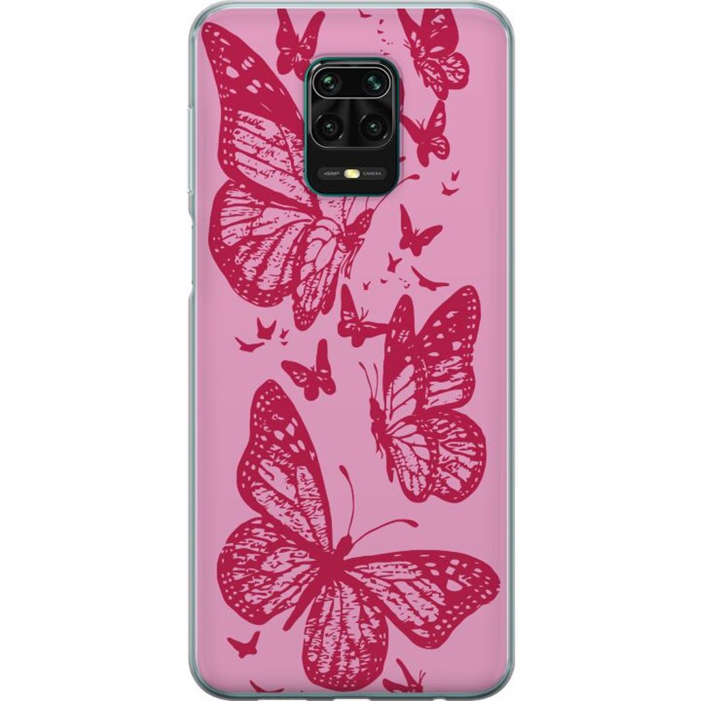 Xiaomi Redmi Note 9 Pro Läpinäkyvä Puhelinkotelo Fjärilar