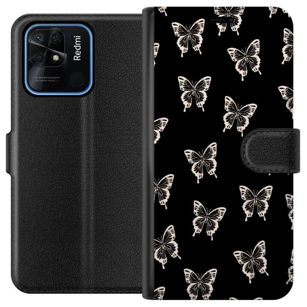 Xiaomi Redmi 10C Musta Lompakkokotelo Flygfän