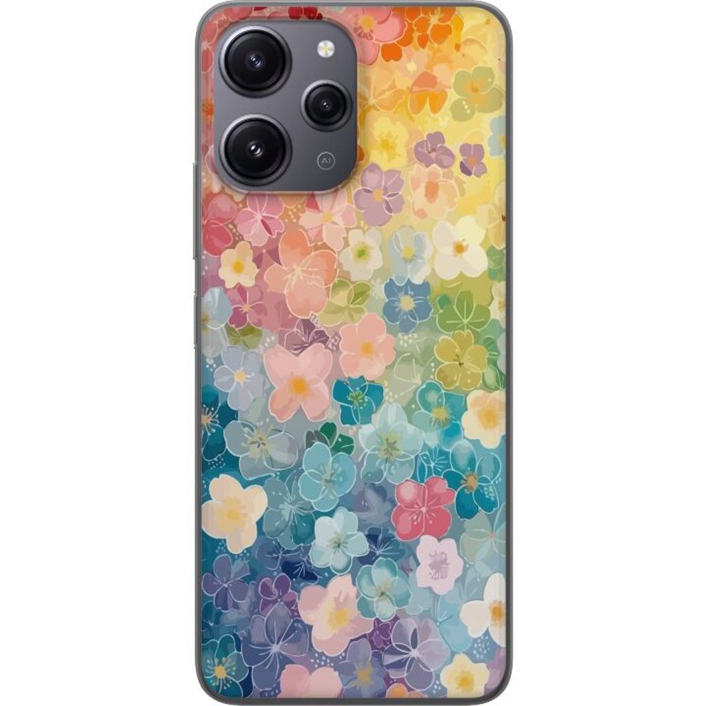 Xiaomi Redmi 12 Gjennomsiktig Telefondeksel Miniatyrblommor