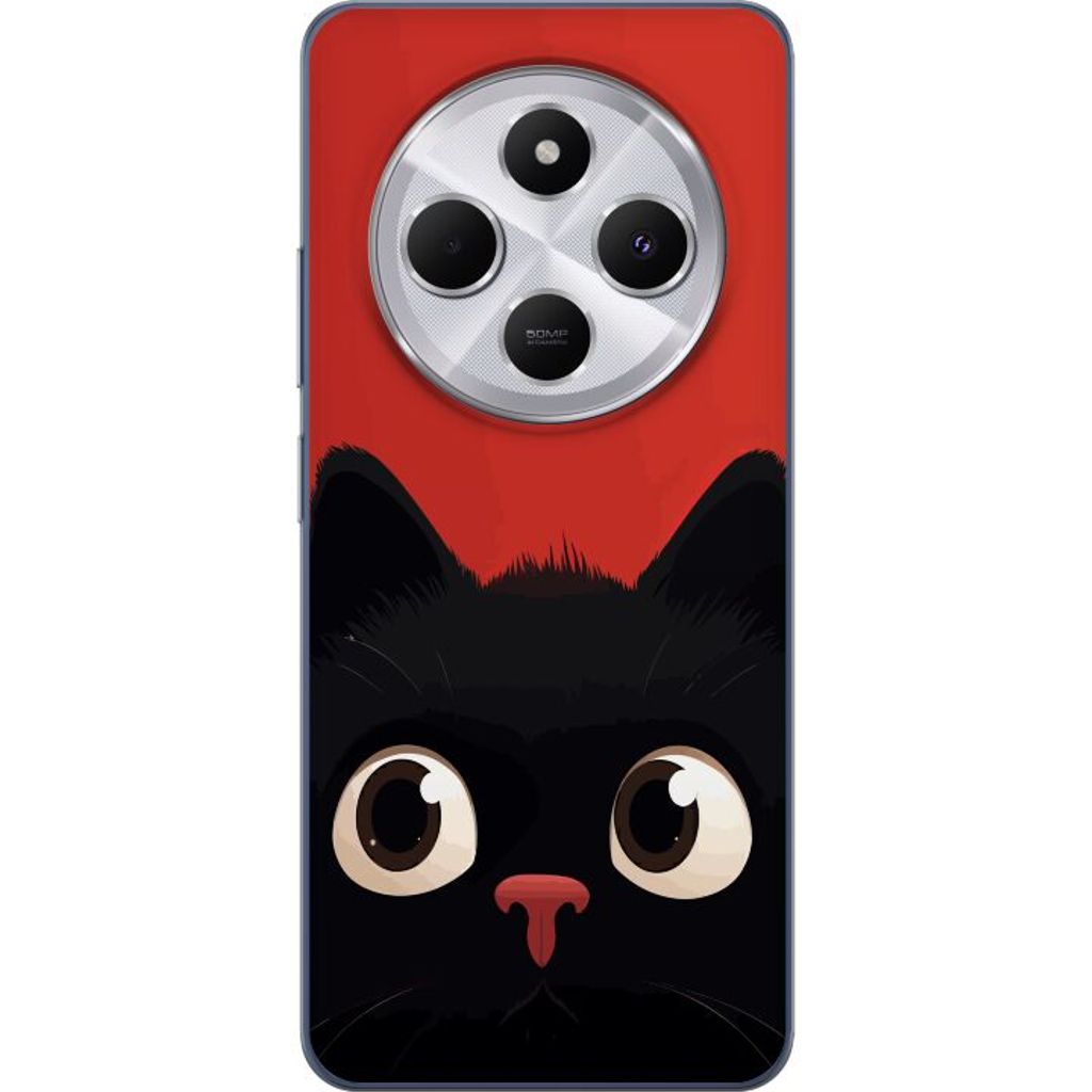 Xiaomi Redmi 14C Transparent Mobilskal Busig Katt