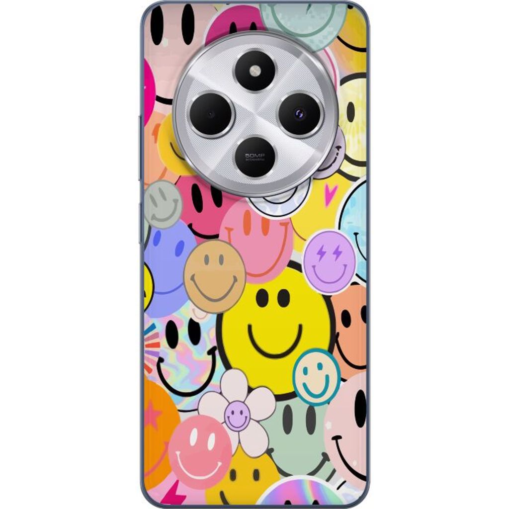 Xiaomi Redmi 14C Transparent Mobilskal Leende Ansikten