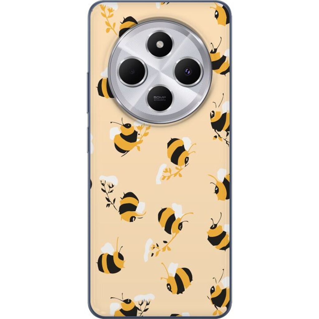 Xiaomi Redmi 14C Transparent Mobilskal Humlor