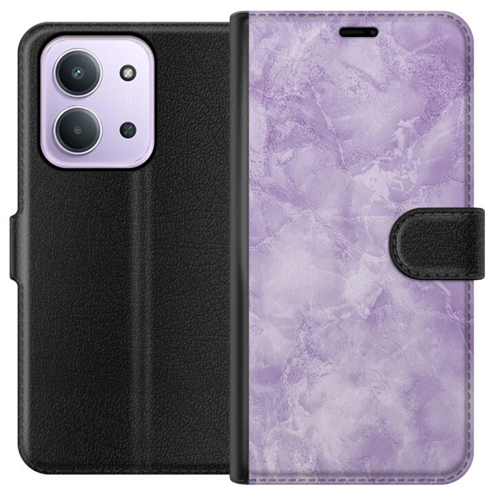 Xiaomi Redmi 15C Sort Tegnebogsetui Lila marmor