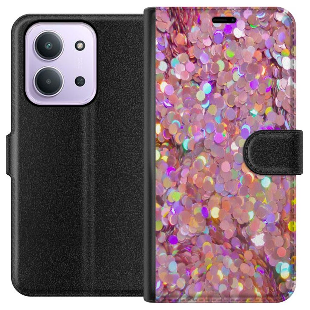 Xiaomi Redmi 15C Sort Tegnebogsetui Glitter