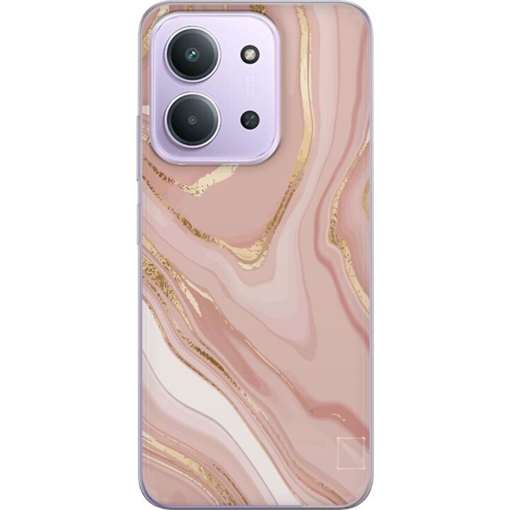 Xiaomi Redmi 15C Transparent Mobilskal Ljusrosa marmor