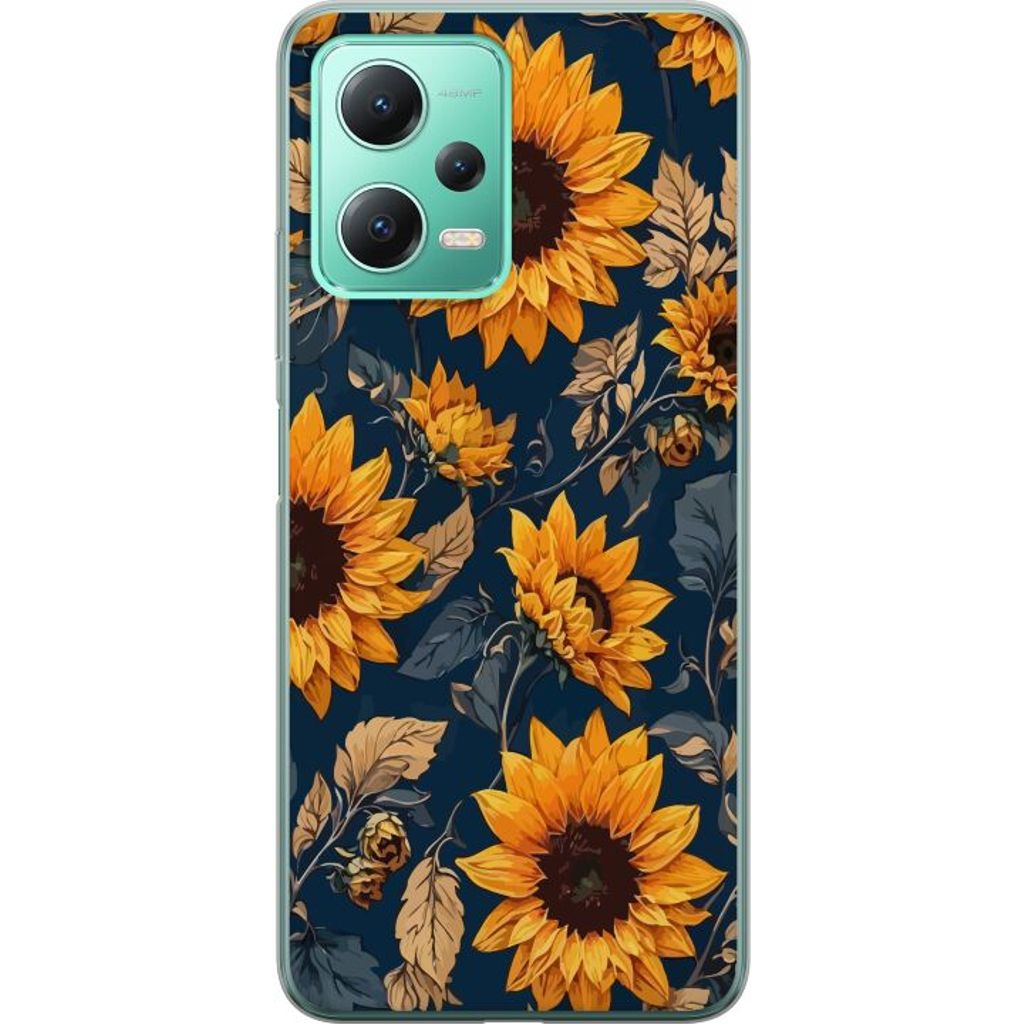 Xiaomi Redmi Note 12 Transparent Mobilskal Solrosor