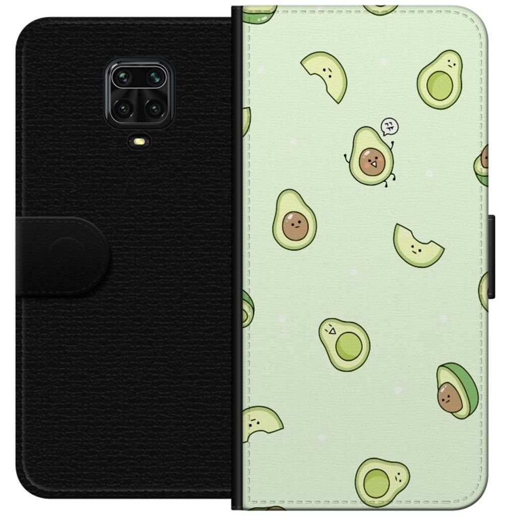 Xiaomi Redmi Note 9S Svart Plånboksfodral Avokado