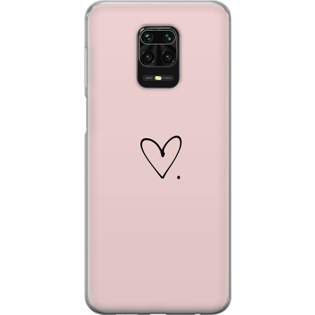 Xiaomi Redmi Note 9S Transparent Mobilskal Hjärta.