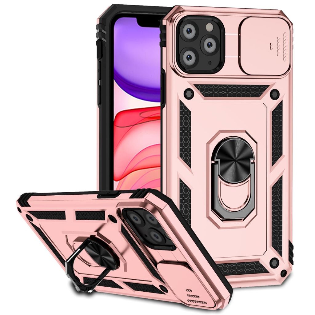 iPhone 11 Pro Case with Ring holder - Rose gold