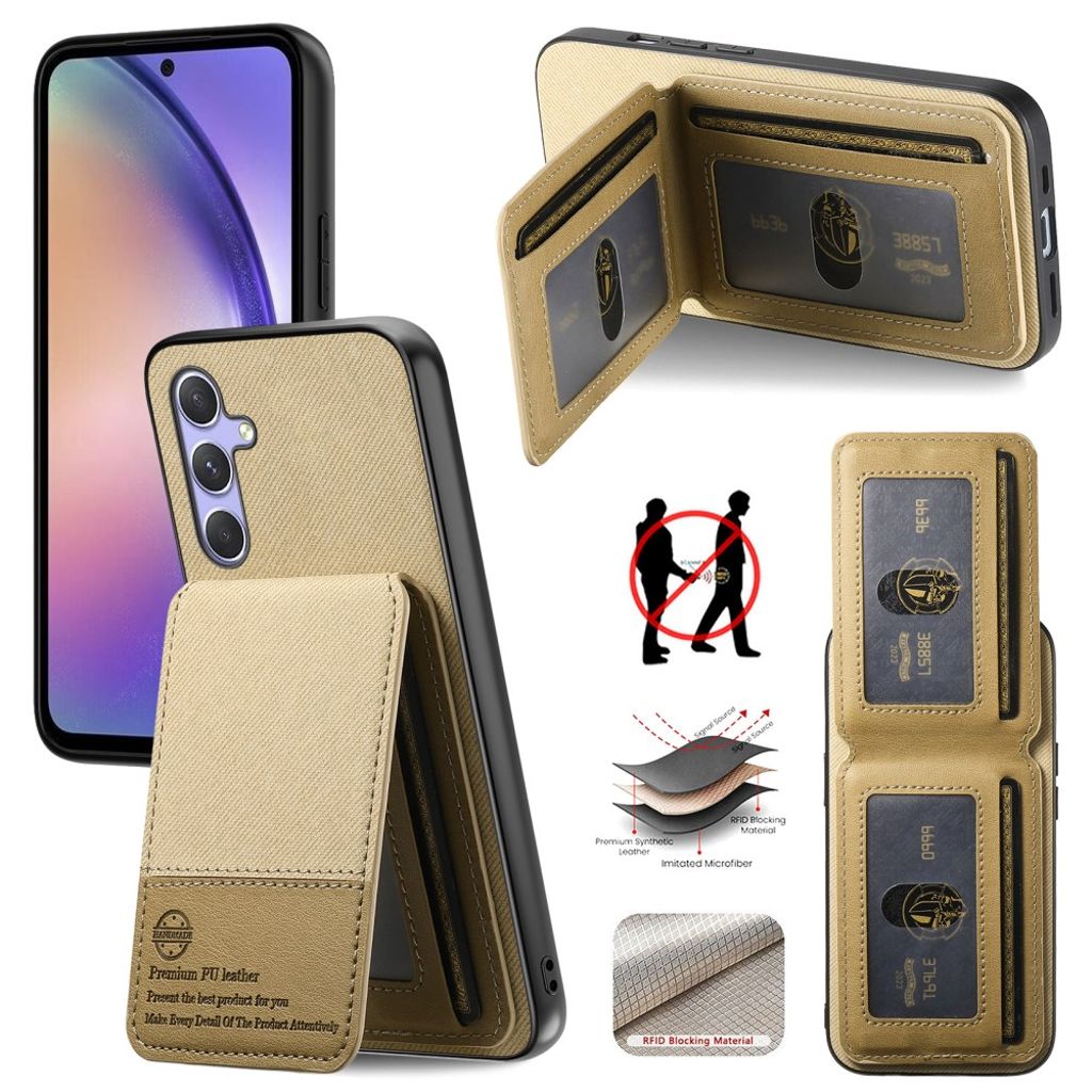 Samsung Galaxy A17 5G deksel med kortspor og stativ – brun