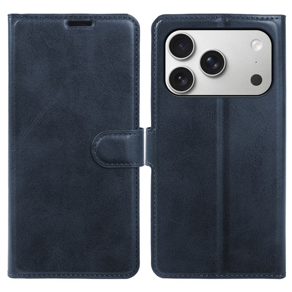 iPhone 18 Pro/17 Pro Plånboksfodral med Stativ PU-läder – Blå