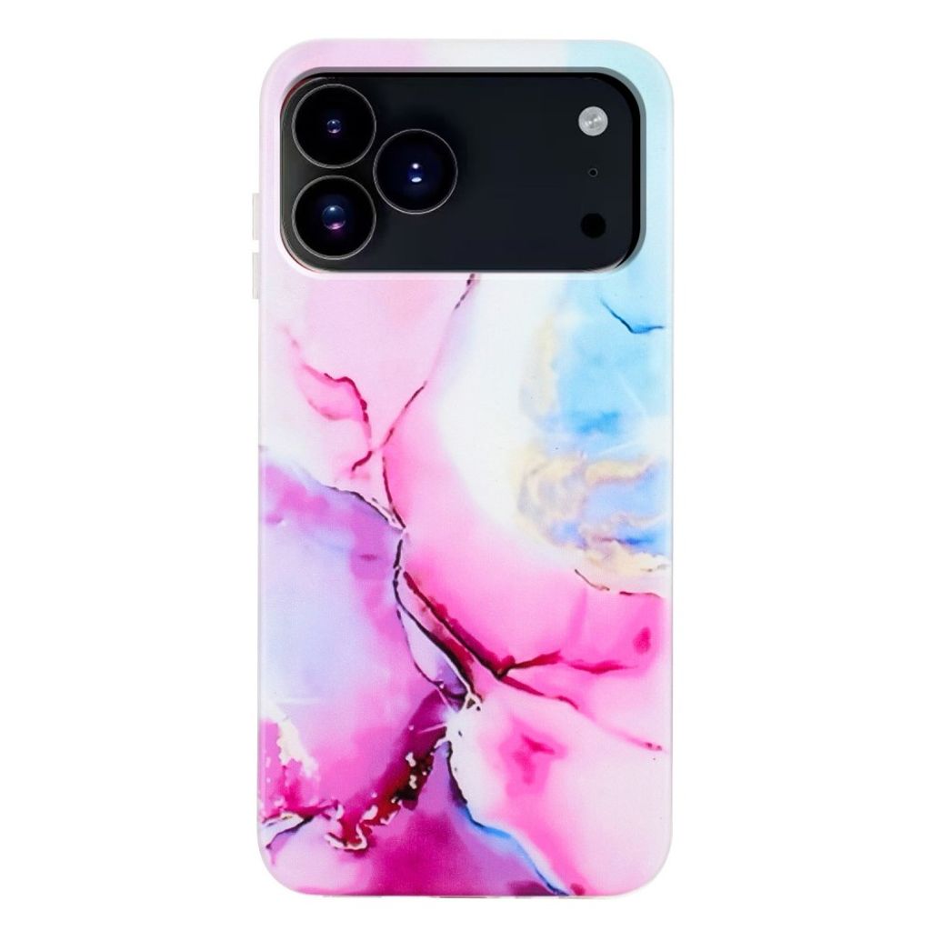 iPhone 18 Pro/17 Pro Skal Marmormönster TPU - Rosa/Blå