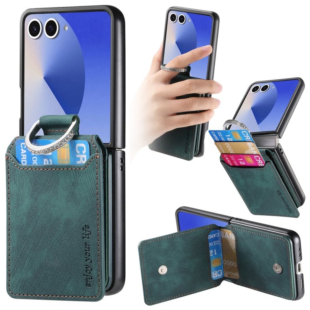 Samsung Galaxy Z Flip7 5G Cover med Ringholder - Grøn