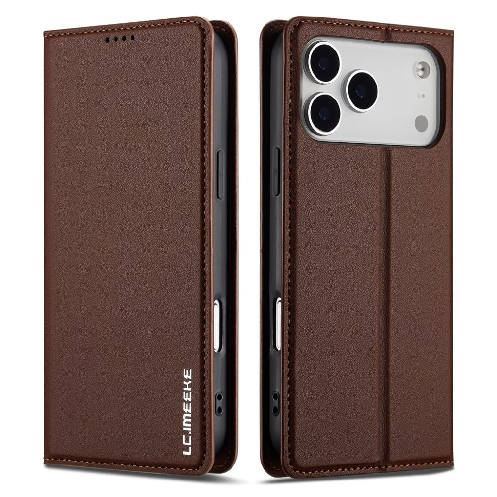 LC.IMEEKE iPhone 17 Pro Lompakkokotelo - Ruskea