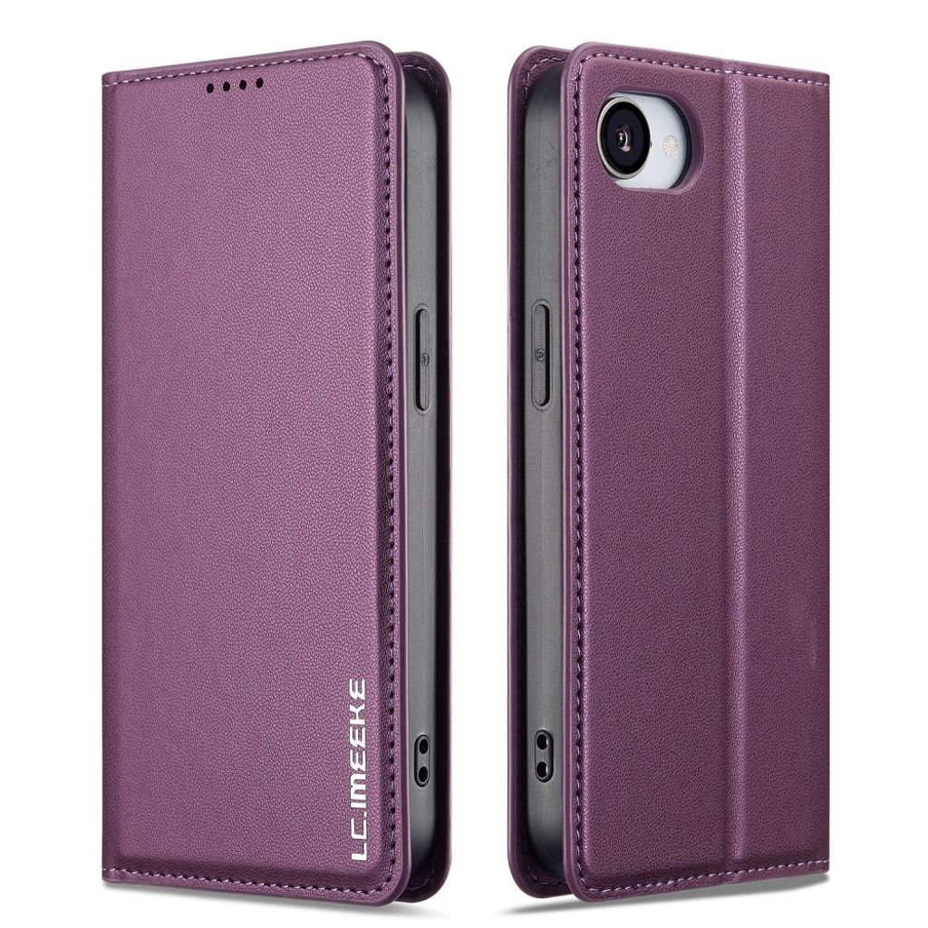LC.IMEEKE Wallet Cover with Stand for iPhone 16e – Purple