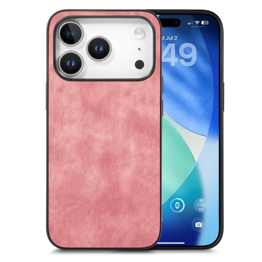 iPhone 18 Pro Max/17 Pro Max Skal i PU-läder - Rosa