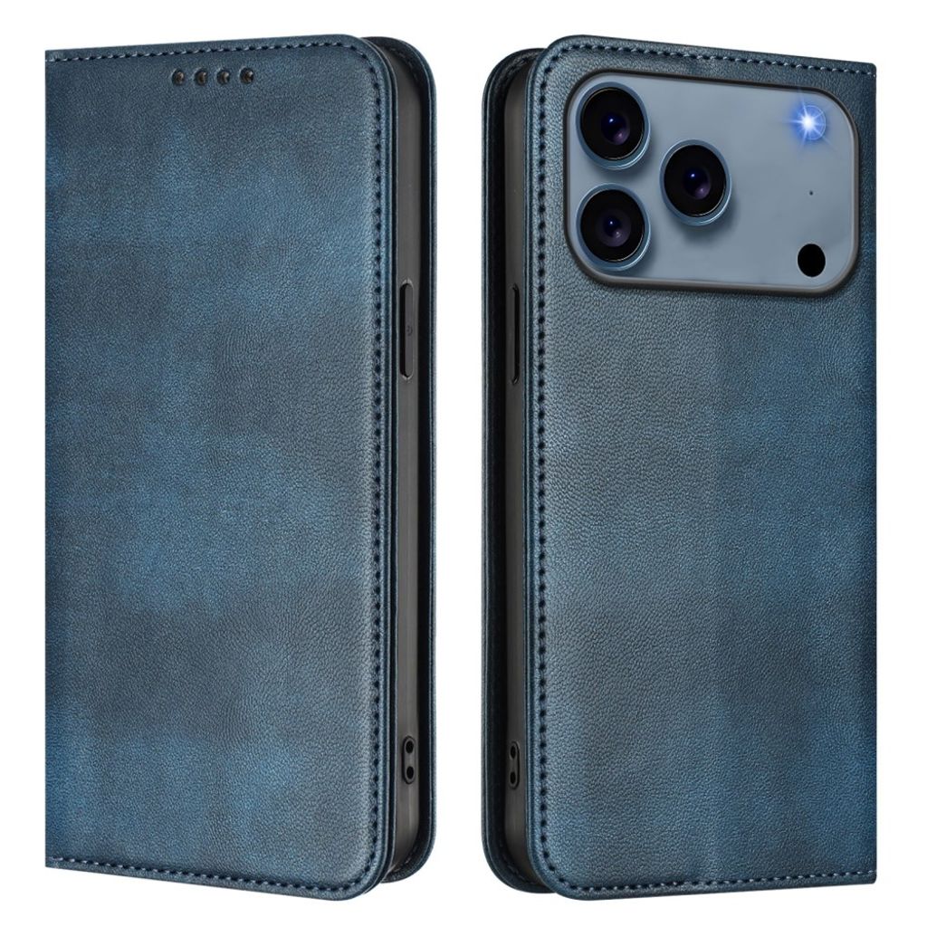 iPhone 18 Pro/17 Pro Lommeboketui PU-skinn RFID-blokkering - Blå